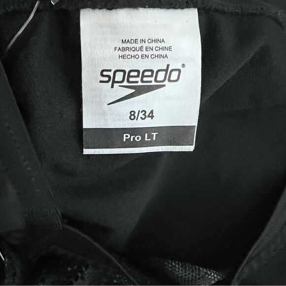 Speedo Black Pro LT One-Piece Swimsuit Size 8/34  NWT! - Picture 4 of 10